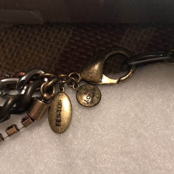 J. Crew Fenton Fallon large crystal ombre silk bow statement necklace RARE! - Picture 4 of 8